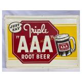 Triple A Root Beer Emb Metal Sign, 28in x 20in