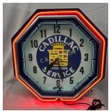 1970s Cadillac Service Double Neon Wall Clock, 22