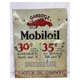 Early Emb Tin Tacker Mobil Oil Sign by Vacuum Oil