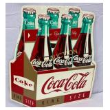 RARE Emb. Coca-Cola King Size Die-Cut Metal Sign,
