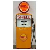 Restored Gilbarco Shell Gas Pump with Illuminated