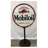 30in Porc. Gargoyle Mobiloil Sidewalk Sign with Ca