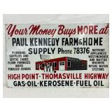 Paul Kennedy Farm & Home Supply Metal Sign, 32×20
