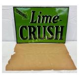 NOS Emb. Lime Crush Tin Tacker Sign, 20 x 14 in.