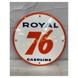 11 1/2-Inch porc Royal 76 Gasoline Pump Plate