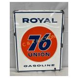 14×18 Porc Emb 76 Union Gasoline Pump Plate