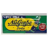 Early NuGrape Soda Advertising Sign, 34´´ x 13 1/2