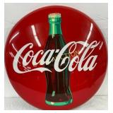 24in. Coca-Cola Metal Button with Bottle