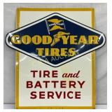 1956 Emb Goodyear Tires Metal Sign, 36in x 36in