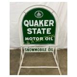 Quaker State Motor Oil Sidewalk Tombstone Sign wit