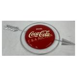 12in Coca-Cola Metal Button with Silver Arrow, 32i