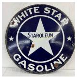 DSP White Star Gasoline Sign, 30 Inches