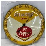 Dr Pepper Hot or Cold Pam Clock Thermometer, 12-In