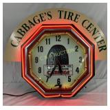 Firestone Double Neon Octagon Dealership Clock wit