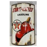 1947 Texaco Fire Chief Porc. Convex Gas Pump Plate