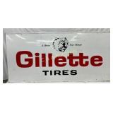 Emb. Gillette Tires Advertising Sign with Wooden B