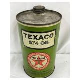 1/4g. Texaco 574 Oil Can with Org. Cap