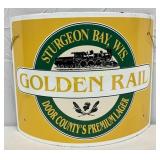 SSP Sturgeon Bay Golden Rail Convex Beer Sign, 17×