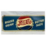 Pepsi-Cola Double Dot Tin Sign with Cap Graphic, 2