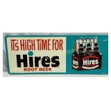 Emb. Hires Root Beer with Carton Metal Sign by Sto