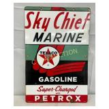 1962 Texaco Sky Chief Marine Porc. Sign 12x18in