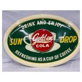 Nice Convex Metal Sundrop Golden Cola Sign 42in x