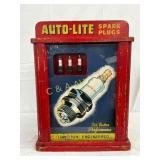 Auto-Lite Spark Plug Wooden Store Cabinet with Gla