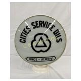 16in. Cities Service Oils Metal Ring Globe with Gl