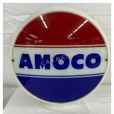 Amoco Milk Glass Wide Body Globe, 13in Lens, 14in