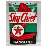 1952 Texaco Sky Chief Porc. Gas Pump Plate Sign, 1