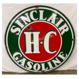 48in. Sinclair HC Gasoline DSP Sign with Ring Bra
