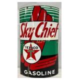 1942 Texaco Sky Chief Convex Porc. Pump Plate, 11×