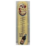 Frostie Root Beer Metal Thermometer Sign,