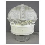 Crown Milk Glass Globe, 14 x 16 Inches