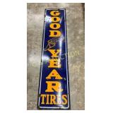 Porcelain Goodyear Tires Vertical Sign 22x94