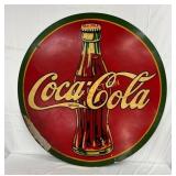 1938 35in. Coca-Cola Metal Sign with Christmas Bot