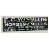 Metal Adv E.C. Winslow Horses & Mules, Tarboro, N