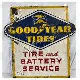 1954 Emb .Goodyear Tires Sign, 30×30