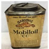 Vintage 5-Pound Mobil Gargoyle Grease Can, Mobiloi