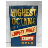 Crown Gold Highest Octane Metal Gasoline Advertisi