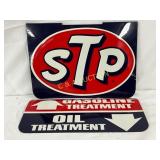 STP Oil Rack Signs Measuring 15 1/2in x 7in to 11