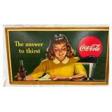 1945 Coca Cola FramedCardboard Advertisement, Th