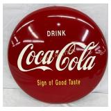 16in. Coca-Cola MetalButton Sign "Sign of Good Ta