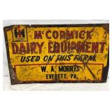 Emb McCormick Dairy Equipment MetalSign, 23in x