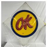Org. 48in. OK Plastic Insert Emb. Sign