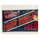 1954 Farm Bureau Feed Steel Sign, 60in x 36in, A.M