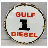 12-Inch Porc. Gulf Diesel Pump Plate