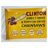 DS Clinton Chainsaws Metal Flange Sign