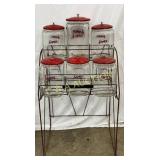 Lance Six-Jar Rack with Original Lids and Jars, 24