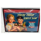 1943 War Bonds Framed CardboardAdvertisement, 34